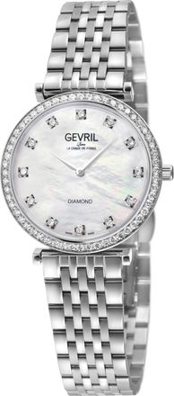 Gevril Group Atelier 57 Womens Diamond, Stainless Steel Case, MOP White Dial, 316L Bracelet Watch - Silver - One Size
