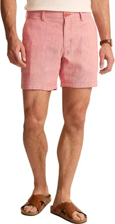 Tommy Bahama Beach Coast 7-Inch Flat Front Linen & Cotton Shorts in Mecca Orange at Nordstrom, Size 42