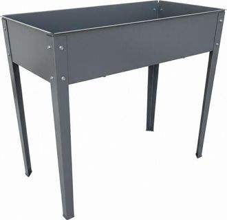 Relaxdays Relaxdays raised planter, garden, balcony & terrace, powder-coated steel, HxWxD 80 x 85 x 40 cm, anthracite