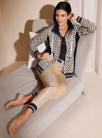 Feel Good Dehnbund-Hose FEEL GOOD, Damen, Gr. 18/19, Kurzgr&ouml;ssen, braun (camel), 95% Baumwolle, 5% Elasthan, gemustert, unifarben, Hosen Dehnbund-Hose