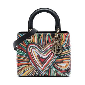 Dior Pre-owned Printed Leather Top Handle Bag - Dames - Pre-owned - Veelkleurig - Maat: ONE Size Leer