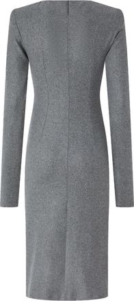 Pinko Womens Draped Midi Dress Melange Grey Polyester