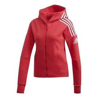 adidas (WMNS) adidas Alphabet Printing Hooded Jacket Red FL1958