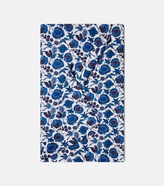 La DoubleJ Wildbird Blu Medium linen tablecloth