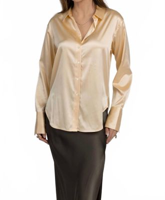 Frame Denim Standard Silk Shirt In Butter
