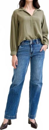 Judy Blue Penny Wide Denim Trouser - Plus In Medium Wash