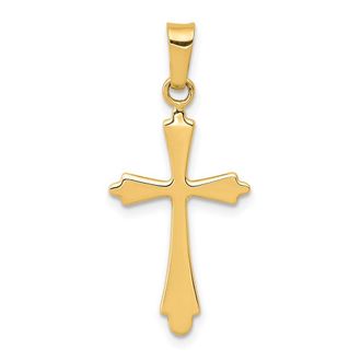 Diamond2Deal 14k Yellow Gold Polished Cross Pendant