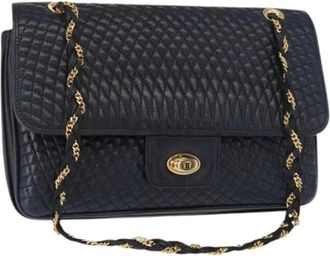 Bally Pre-owned Shoulder Bags, female, Blue, Size: ONE SIZE Pre-owned Leather Shoulder Bag