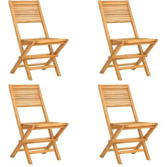 vidaXL Vidaxl - Sillas De Jard&iacute;n Plegables 4 Uds Madera Maciza Teca 47x62x90 Cm