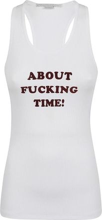 Stella McCartney Stella McCartney, Sleeveless Tops, female, White, Size: L White Cotton Tank Top with Print