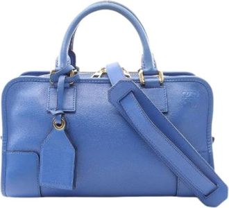 Loewe Pre-owned Handbags, female, Blue, Size: ONE SIZE Pre-owned Amazona 28 leather 2way bag