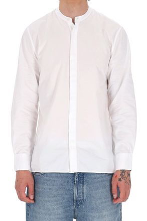 Officine G&eacute;n&eacute;rale Gaston Light Poplin Band Collar Shirt