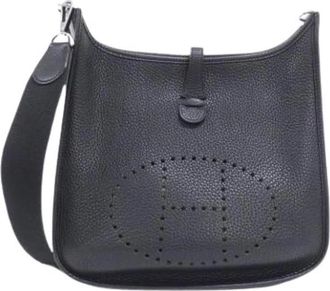 Herm&egrave;s Pre-owned Taurillon Clemence Schoudertas - Dames - Vintage Schoudertas - Zwart - ONE Size - Leer - Vintage