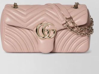Gucci chain strap clutch bag gold tone