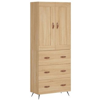 Berkfield Home Highboard Sonoma Oak 69.5x34x180 cm Engineered Wood in Brown