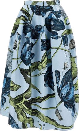 Erdem Midi-rok met print - Blauw