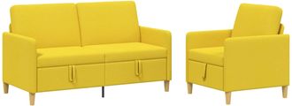 vidaXL Juego De Sof&aacute;s Con Almacenamiento 2 Uds. Amarillo Claro Vidaxl