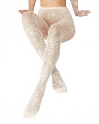 Swedish Stockings Womens Rosa Lace Tights In Ivory