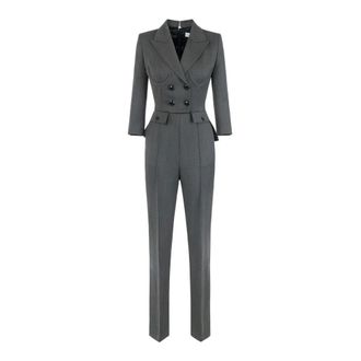 Elisabetta Franchi Dames, Jumpsuits & Playsuits, Grijs, Maat: XS Wol