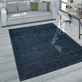 Paco Home Paco Home Tappeto Salotto Pelo Corto Desin Moderno M&eacute;lange, Grigio Scuro Blu E Grigio 200x290 cm