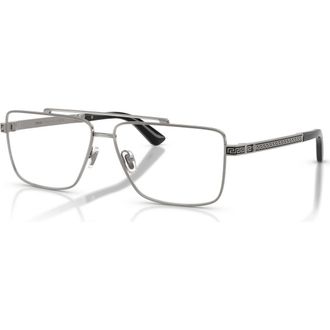 Versace 56mm Rectangle optical glasses in Grey at Nordstrom