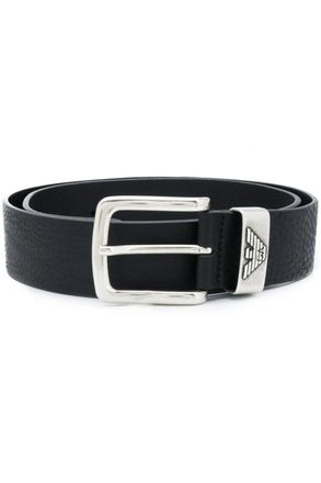 Emporio Armani BRANDED BUCKLE BELT Size: 90, colour: BLACK