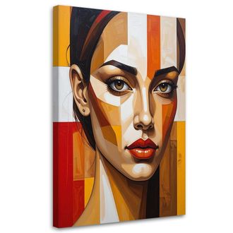 Feeby Impresi&oacute;n De Imagen, Retrato De Mujer Naranja Y Rojo, 80x120