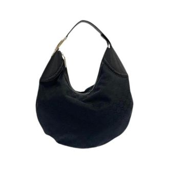 Gucci Pre-owned Shoulder Bags, female, Black, Size: ONE SIZE Pre-owned GG Canvas Shoulder Bag