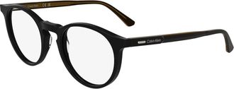 Calvin Klein Glasses, unisex, Black, Size: 50 MM Round Optical Frame
