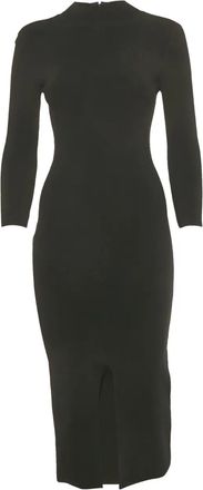 Alice & Olivia Abito midi a coste - Nero
