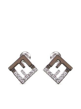 Fendi Forever oorbellen met logo - Zilver