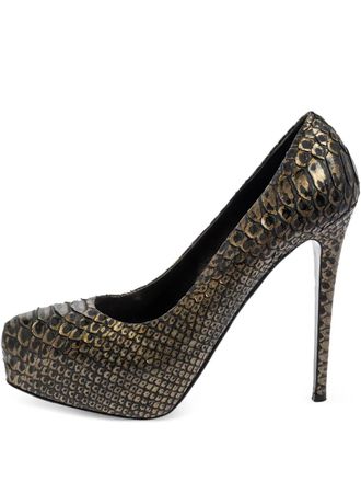 Le Silla 135mm python platform pumps - Black