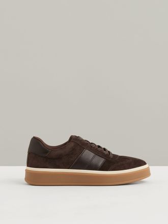 Reiss Chocolate Suede Low-top Trainers, 336