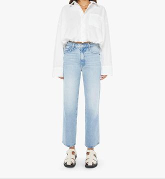 Mother Rambler Zip Flood High-Rise Jeans In Reelin In The Fun