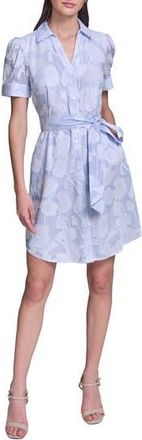 Karl Lagerfeld Floral Burnout Shirtdress in Blue Multi at Nordstrom Rack, Size 10