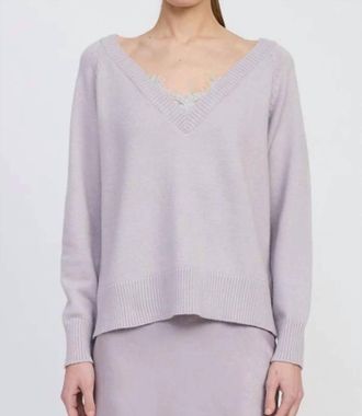 En Saison Cover Knit Sweater In Lavender