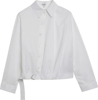 Loewe Shirts, female, White, Size: M Draped Shirt