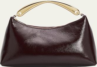 Mansur Gavriel Grained Leather Metal Top-Handle Bag