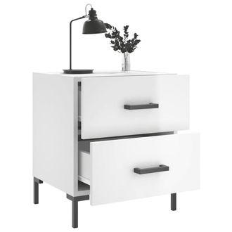 Berkfield Home Modern Bedside Cabinets 2 pcs High Gloss White 40x35x47.5 cm Engi