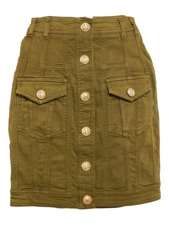 Balmain denim mini skirt - Green