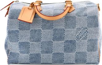 Louis Vuitton Speedy Bandouliere Bag Damier 3D Denim 40 shoulder bag - Blauw
