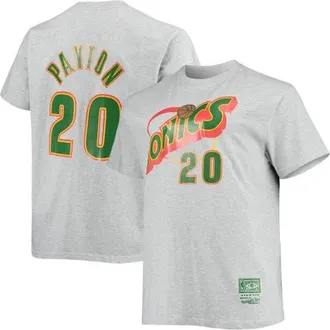 Mitchell & Ness Mens Mitchell & Ness Gary Payton Heathered Gray Seattle SuperSonics Big & Tall Hardwood Classics Name & Number T-Shirt in Heather Gray at Nordstrom
