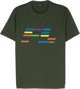Paul Smith T-shirt Logo Tilt - Heren - T-shirts - Groen - XL - Katoen - Tops