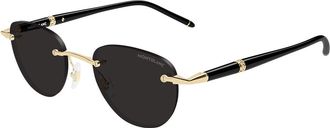 Montblanc MB0412S Asian Fit 005 Mens Sunglasses Gold Size 48