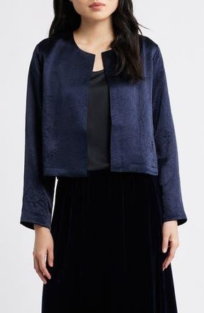 Eileen Fisher Crinkled Satin Crop Jacket at Nordstrom Rack, Size Xx-Small