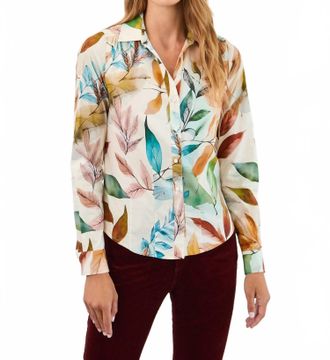 FDJ Split-Neck Long Sleeve Shirt In Miriam Print