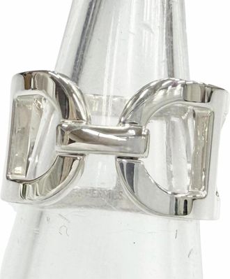 Herm&egrave;s Silver Silver 925 Band Ring (Pre-Owned)