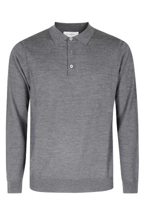 Paolo Pecora Grey Extrafine Merino Wool Polo Shirt
