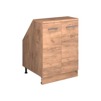 Vicco Armario De Cocina Para Techo Inclinado R-line, Roble Dorado, 60 Cm Con 2 Puertas, 60 Cm De Profundidad, Vicco