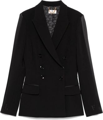 Elisabetta Franchi Zwarte Blazer - Dames - Blazers - Zwart - L - Polyester - Jassen